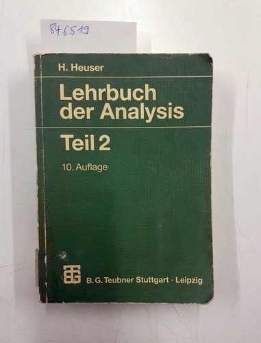 Lehrbuch der analysis - analysis,, 2