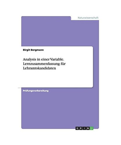 Analysis einer variable - einer,