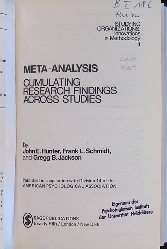 Meta analysis cumulating - meta-analysis:,